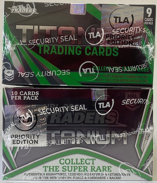 2023 & 2024 Nrl Traders Titanium Factory Sealed Priority Boxes (1 Of Each)