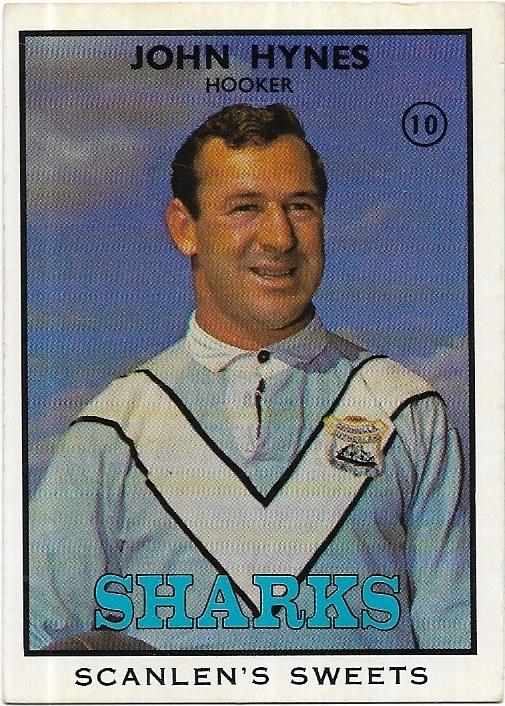 1968 B Scanlens Rugby League (10) John Hynes Sharks