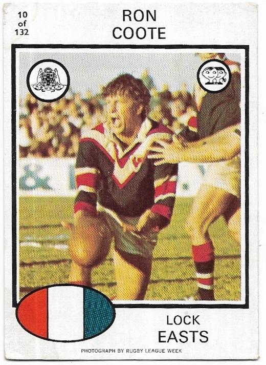 1975 Scanlens Rugby League (10) Ron Coote Easts