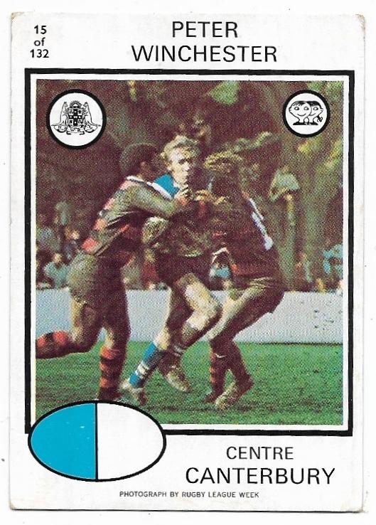 1975 Scanlens Rugby League (15) Peter Winchester Canterbury
