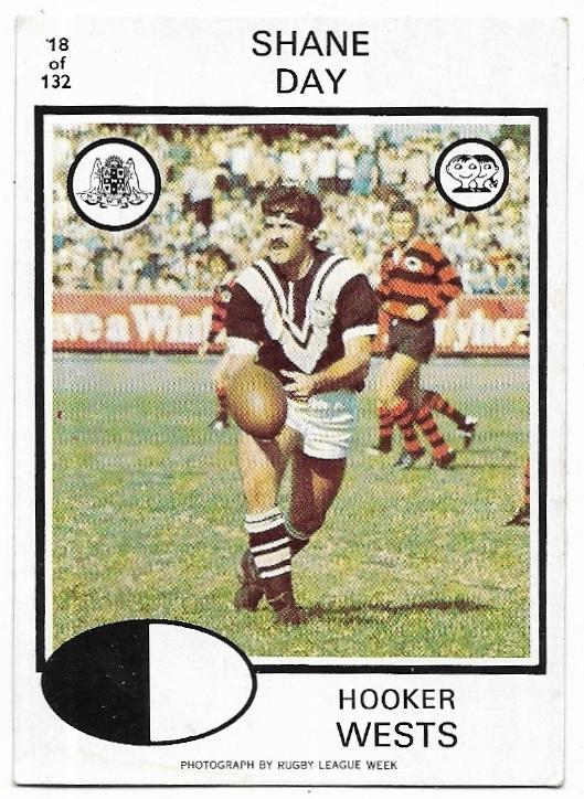 1975 Scanlens Rugby League (18) Shane Day Wests